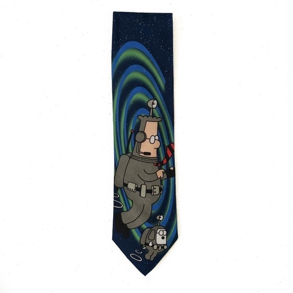 Dilbert Future Space Walk Ralph Marlin & Co. 1997 151214 Men’s Vintage Necktie - Picture 4 of 6
